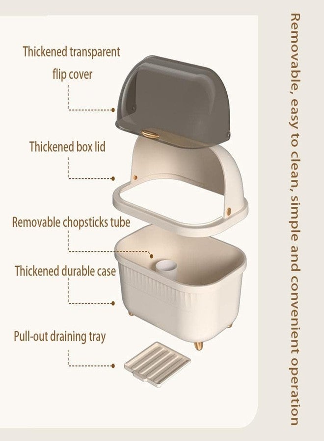 LEVGRY Plastic Dish Drying Rack Dish Drain Storage Box Multifunctional Tableware Holder Space Saving Dish Drainer with Lid Cover for Kitchen Accessories - Image 3