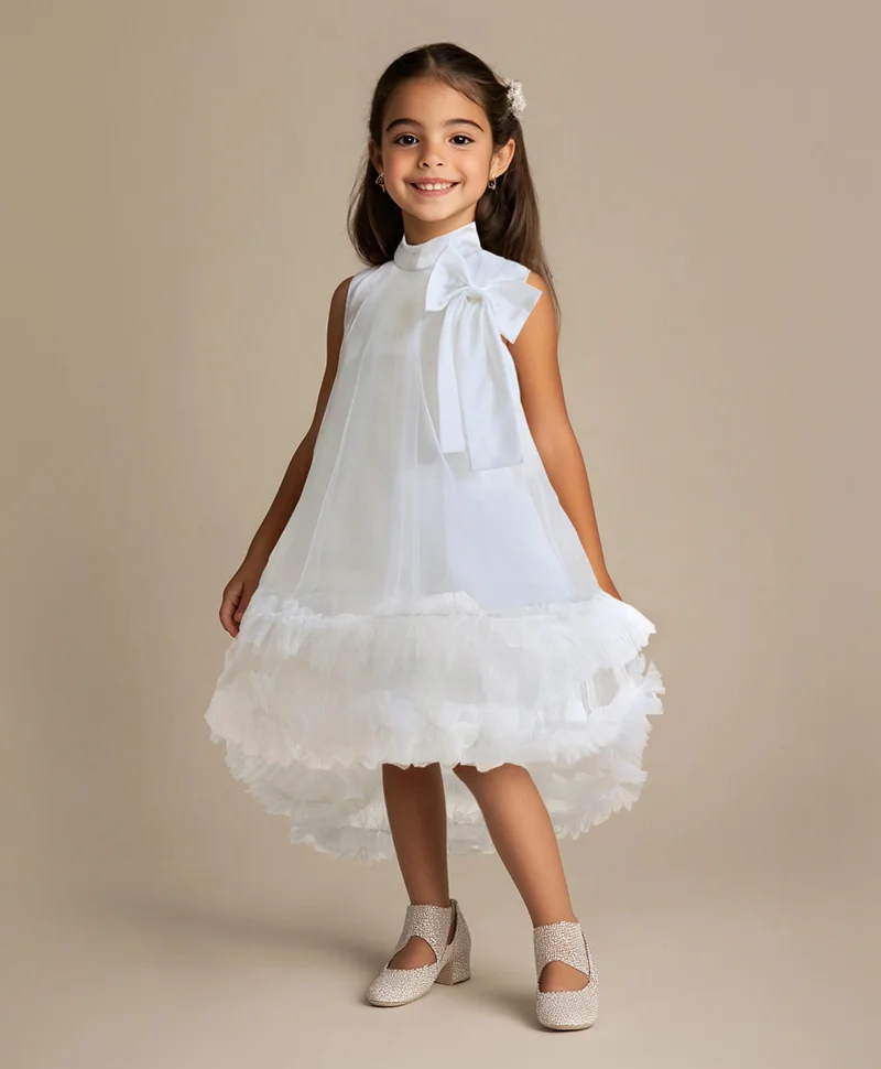 Mark & Mia Mark & Mia Sleeveless A Line Dress With Bow Detail - White