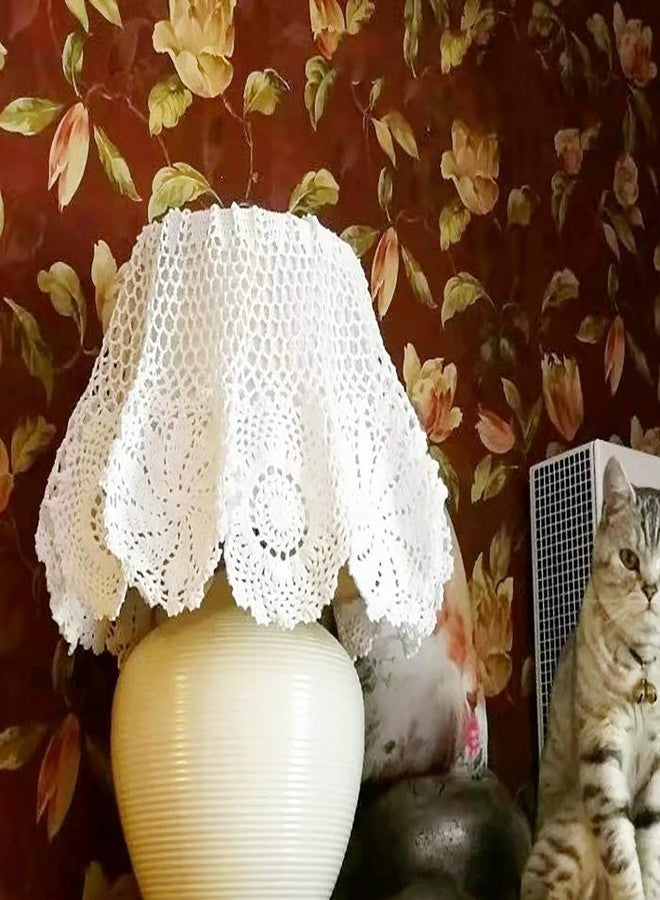 Hetao 100% Cotton Handmade Crochet Round Tablecloth Doilies Lace Table Covers,White, 27 Inch - Image 5