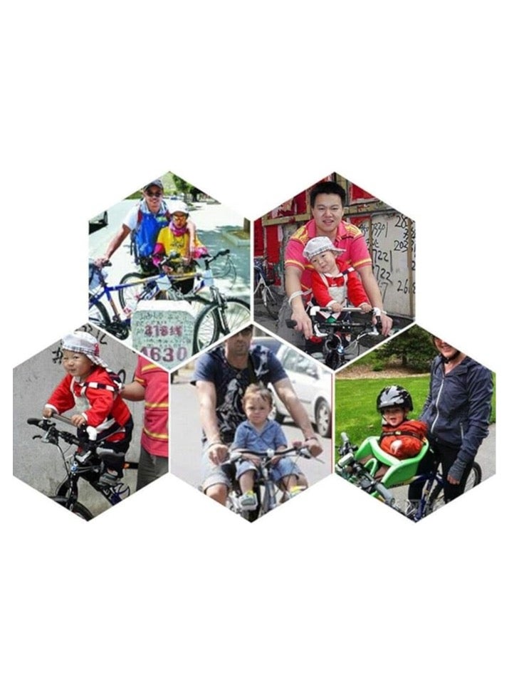 Black Bicycle Front Safety Seat for Kids with Handrail and Foldable Pedal - Image 4