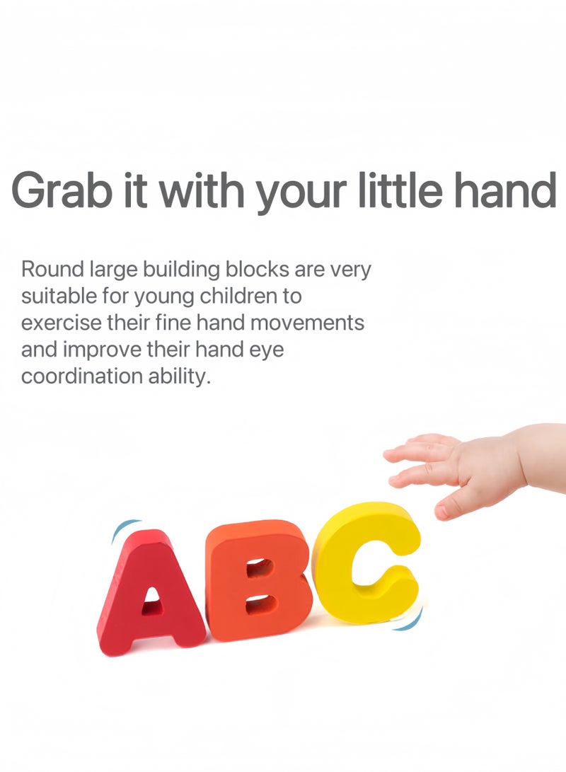 Premium Alphabet Puzzle Blocks, 26 Letters In Uppercase And Lowercase, Multi-Layer Water-Based Paint, Wooden And Durable, Age-Stage Play, Enhances Hand-Eye Coordination And English Interest, Interac - Image 5