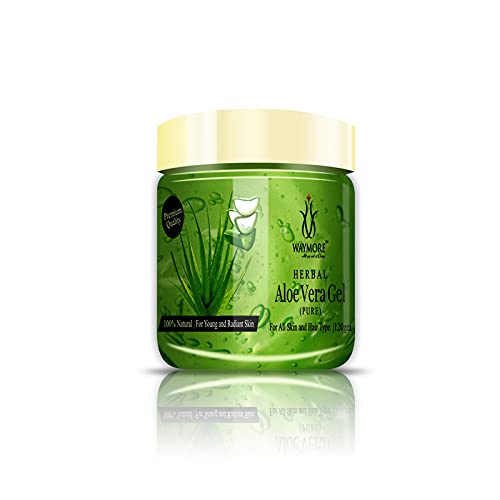 WAYMORE Aloe Vera Gel Green Pure Aloe Vera Gel for Skin and Hair Multipurpose Beauty Gel for Acne Sunburn Treatment 120Gm Pack of 1