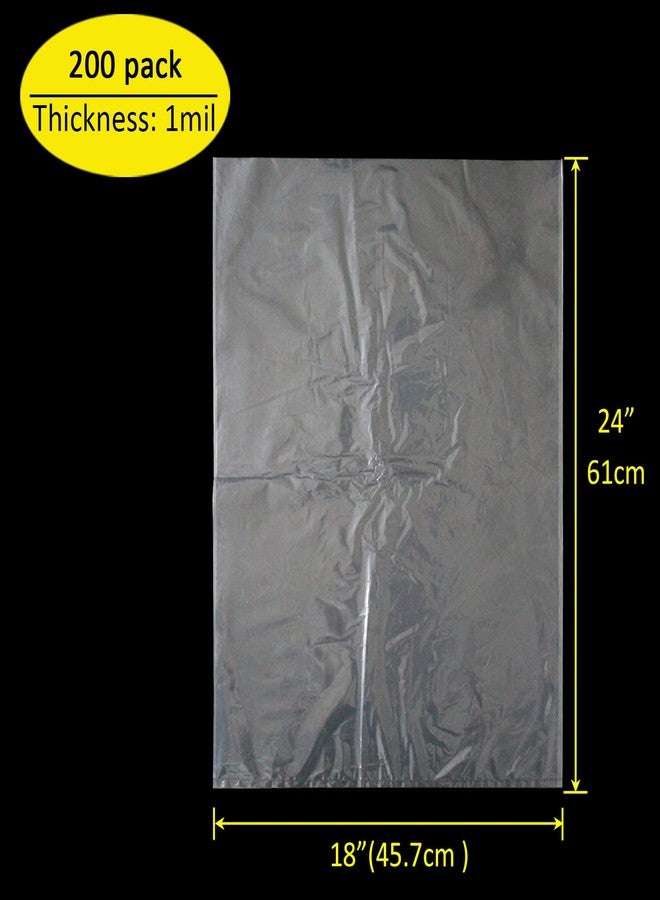 بيلينلين عبوة من 200 كيس بلاستيكي للخضراوات والفواكه، مقاس 18 × 24 بوصة، أكياس بلاستيكية شفافة مسطحة من البولي مع أربطة ملتوية، مناسبة لتغليف وتخزين وتخزين الطعام والخبز والعجين والملابس، كما يمكن استخدامها كأكياس هدايا (1 مل). - Image 2