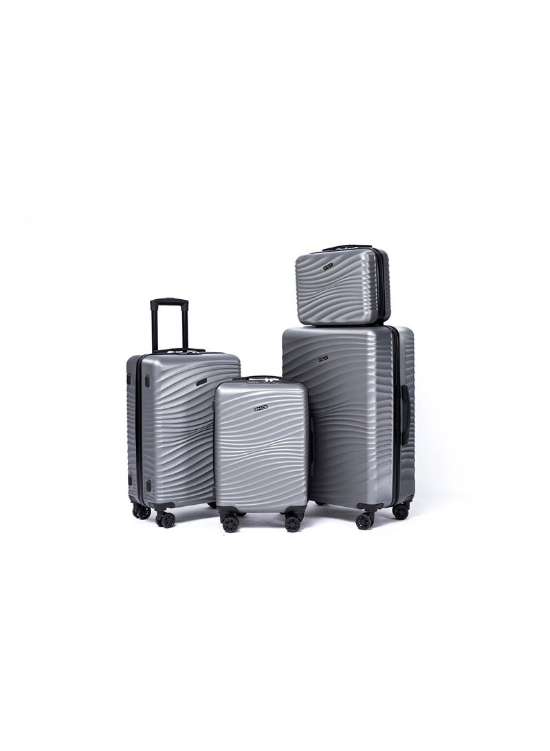 Space Luggage Set, ABS Material including Carry On Cabin Sizes, 14/20/24/28 Inches, Gray - Image 1
