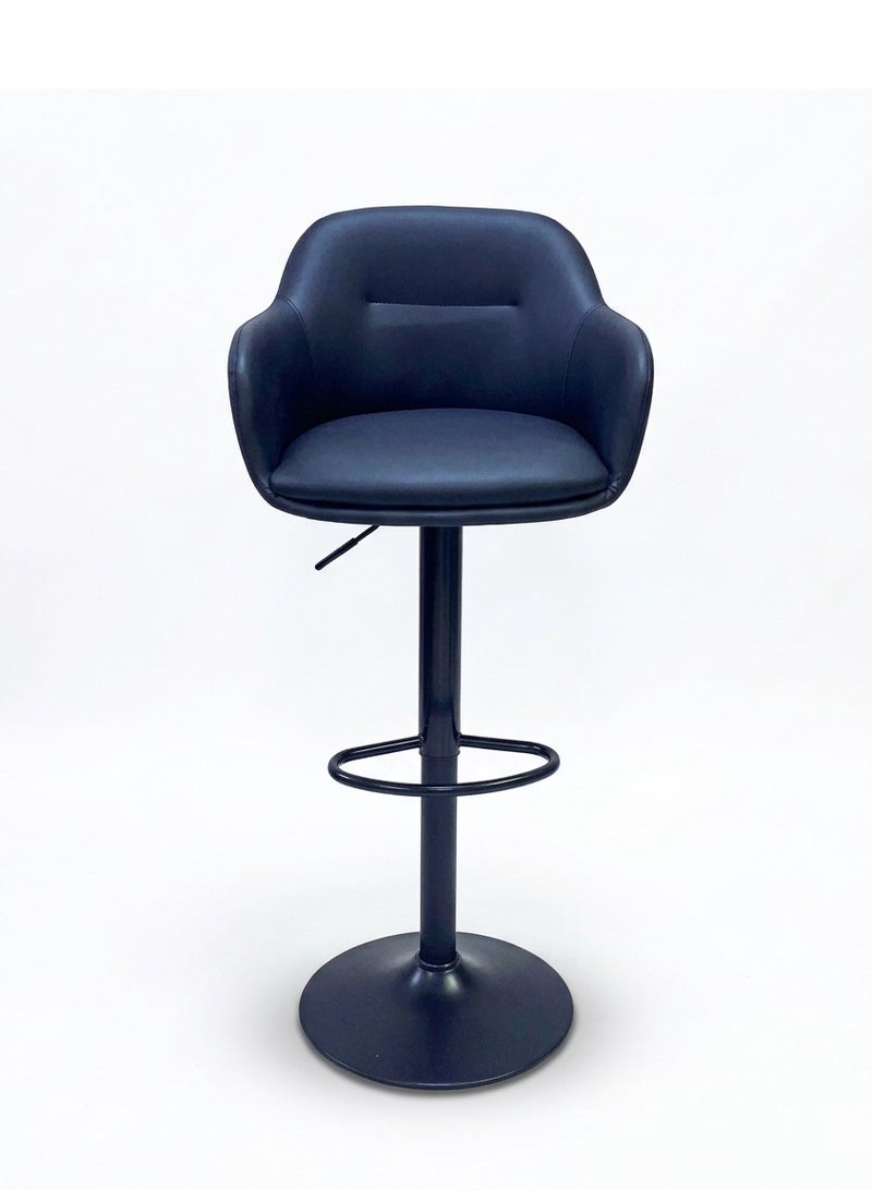 TarafCom Modern swivel bar stool with armrests and black metal base - Image 1