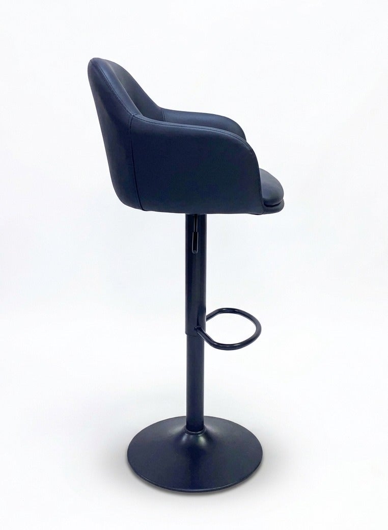 TarafCom Modern swivel bar stool with armrests and black metal base - Image 2