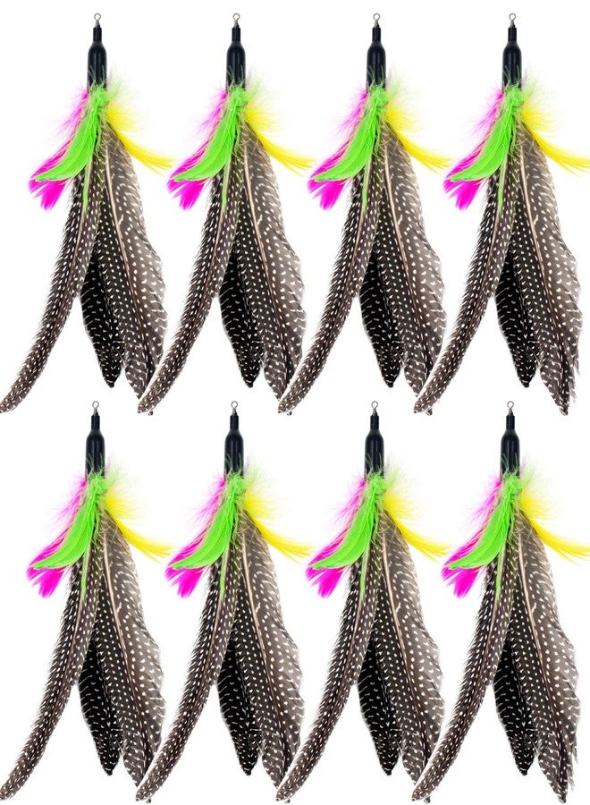TIENAILING Cat Feather Toys Refills, 8 Pieces Natural Da Bird Feathers Refill, Cat Wand Replacement Feather for Indoor Cats (D) - Image 1