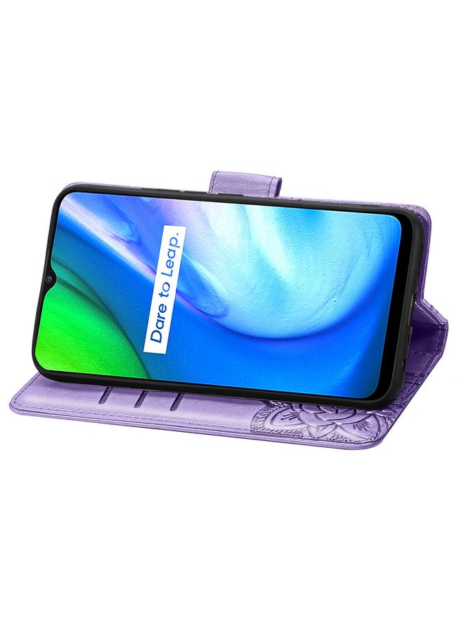 S-TOP Case For OPPO Realme V3 Butterfly Love Flower Embossed Horizontal Flip Leather Case with Bracket / Card Slot / Wallet / Lanyard - Image 4