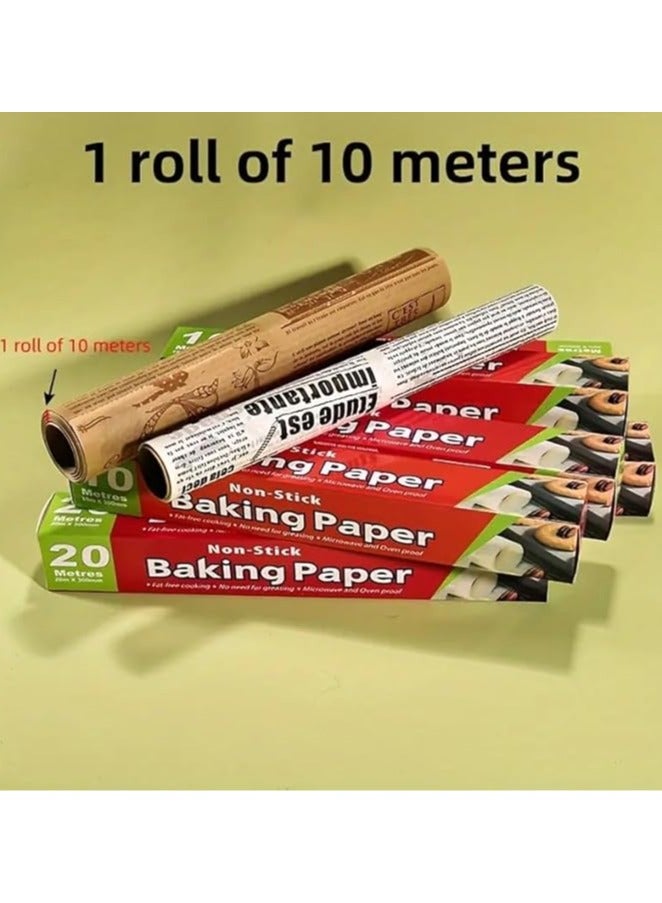 1 Roll - Old Newspaper Parchment Paper Liners - Non-Stick, Heat Resistant, Waterproof, Grease Proof - Perfect for Air Fryer, Baking, Cooking - Kitchen Accessories - Image 3