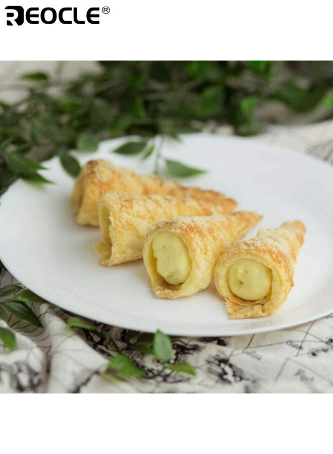 REOCLE 12PCS Cream Horn Moulds Baking Cones Stainless Steel Lady Lock Cannoli Tubes Standing Cone Shape Danish Pastry Cream Roll Mould for Croissant Shell and Dessert Making - Image 5