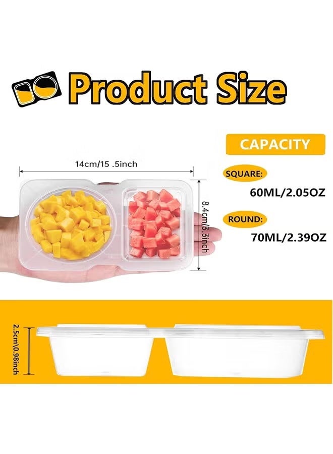 40 Sets Clear Plastic Divided Storage Containers With Lids, Multi Compartment Mini Organizer Boxes, Disposable Sauce Cups, Craft Bead Storage Trays, Hardware Screw Parts Sorting Box, Reusable Food Portion Container For Snack Nut Condiment Takeaway - Image 3