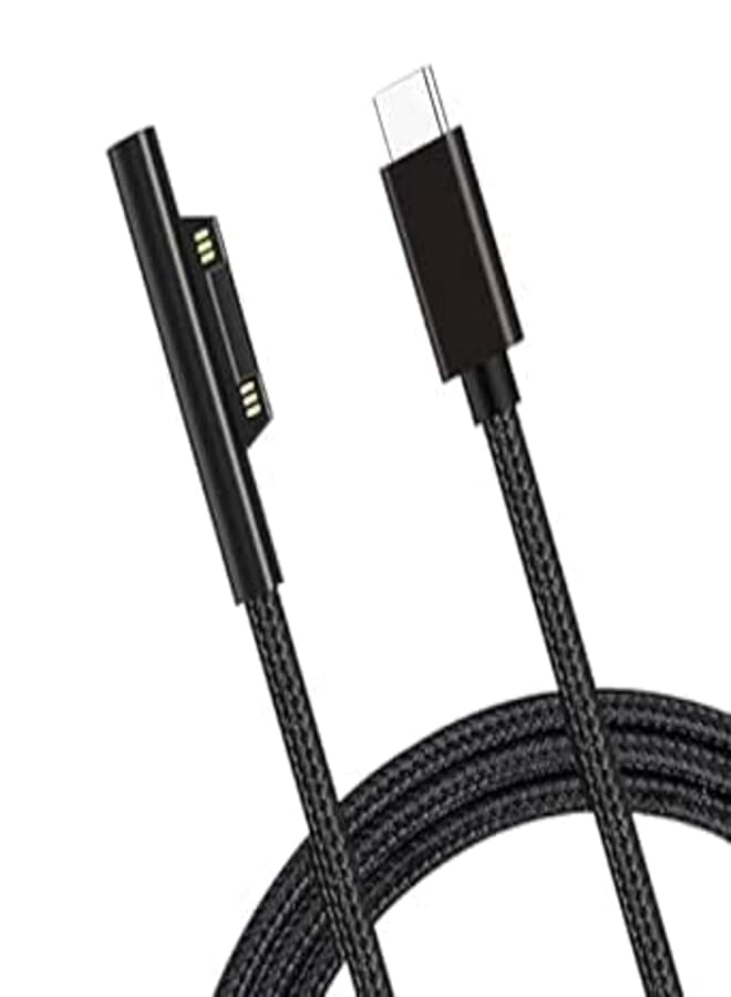 كابل شحن HAMKOT Surface Connect إلى USB-C 15 فولت/3 أمبير، متوافق مع Microsoft Surface Pro 7/6/5/4/3، Surface Laptop 3/2/1، Surface Go، Surface Book (منسوج من النايلون، 6 أقدام)