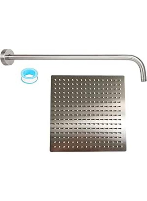 Shower pan, 20 cm x 20 cm, heavy, 2 mm, with mounting shield, 40 cm