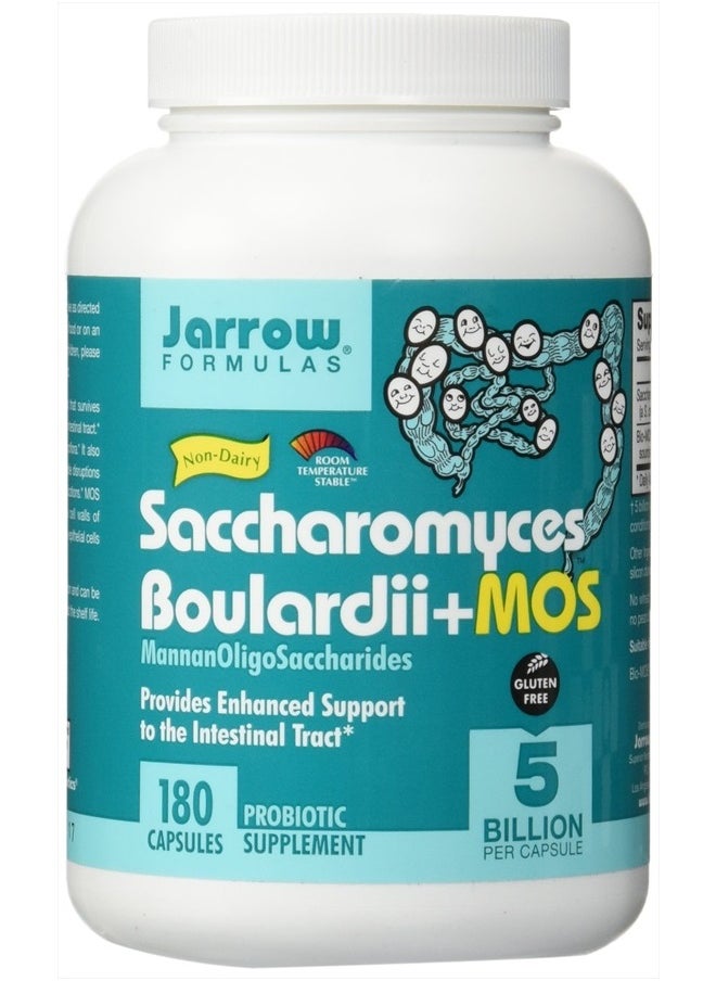 jarrow formulas Saccharomyces Boulardii Probiotics + MOS 5 Billion CFU Probiotic Yeast for Intestinal Health Support, Gut Health Supplements for Women and Men, 180 Veggie Capsules, 180 Day Supply  - Image 1