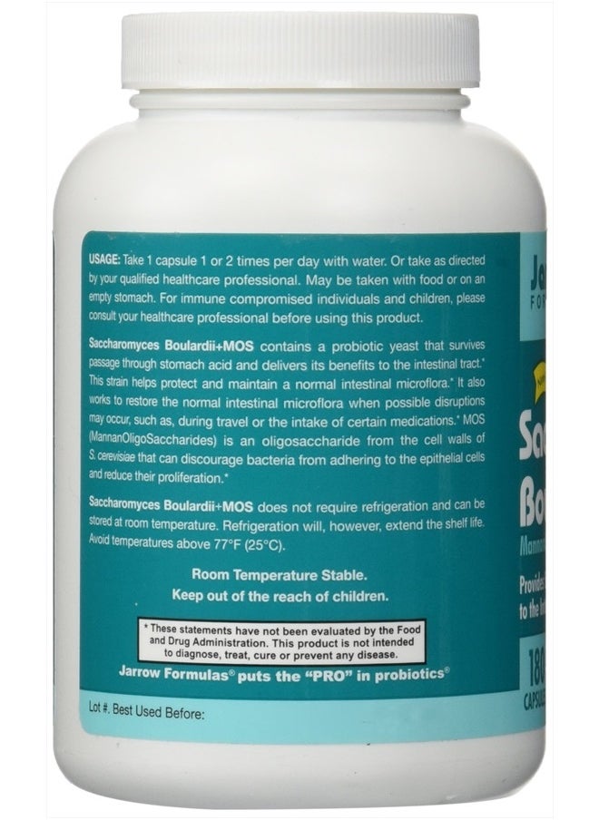 jarrow formulas Saccharomyces Boulardii Probiotics + MOS 5 Billion CFU Probiotic Yeast for Intestinal Health Support, Gut Health Supplements for Women and Men, 180 Veggie Capsules, 180 Day Supply  - Image 2