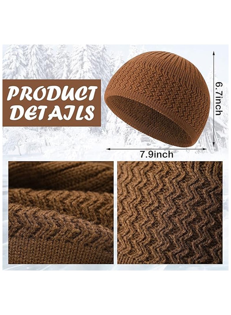 9 Pieces Winter Knit Kufi Hats Skull Caps for Men Women Muslim Liner Ramadan Crochet Beanie  - Image 2