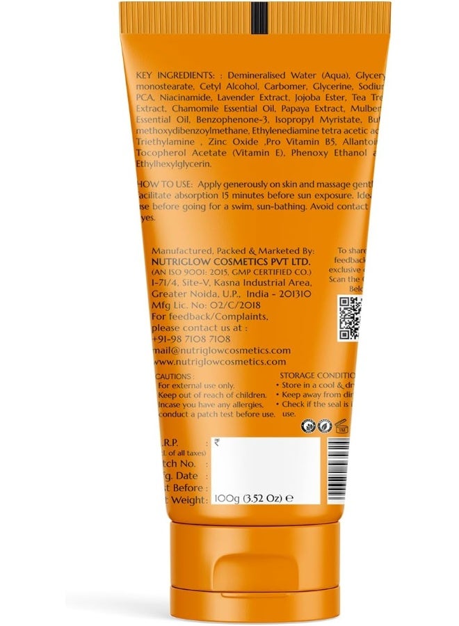 NUTRIGLOW NUTRIGLOW Natural's Advanced Pro Formula Papaya Sunscreen SPF 50, No White Cast, Lightweight for Oily & Dry skin, 3.5 Oz - Image 2