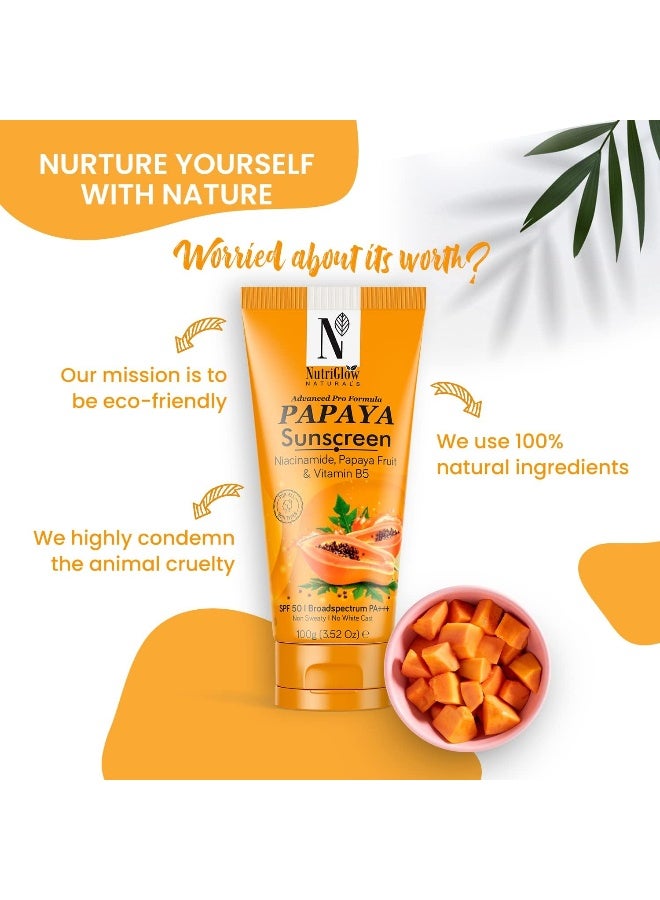 NUTRIGLOW NUTRIGLOW Natural's Advanced Pro Formula Papaya Sunscreen SPF 50, No White Cast, Lightweight for Oily & Dry skin, 3.5 Oz - Image 4