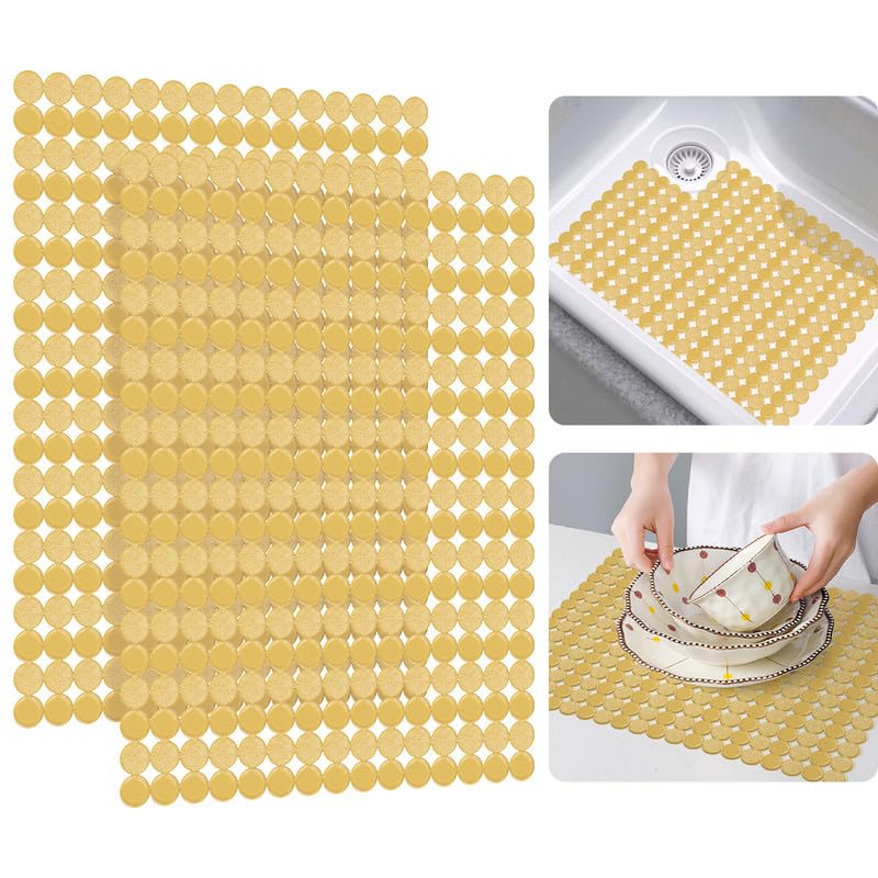 Bligli 2Pack Kitchen Sink Mat PVC EcoFriendly Adjustable Sink Protector  Sink liner Pad  Dish Drying Mats Easy to Clean  DIY Cut  157 x 118 inch Brown