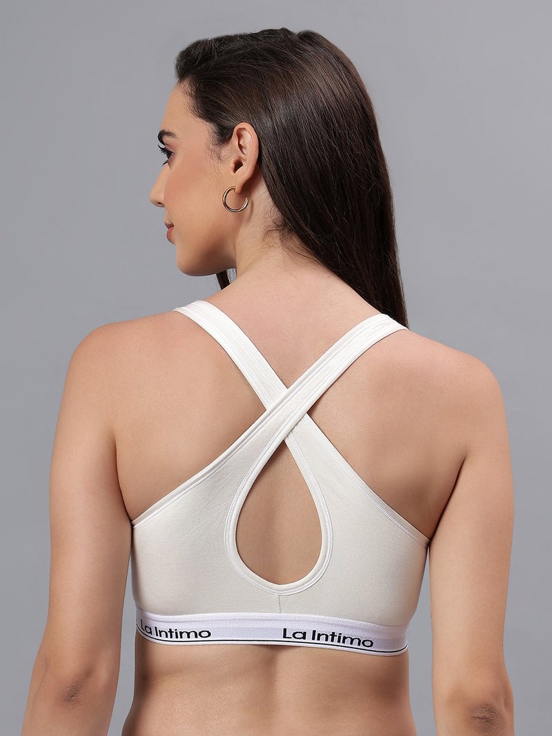 La Intimo Padded Active Sports Cross Back Bra - Image 2