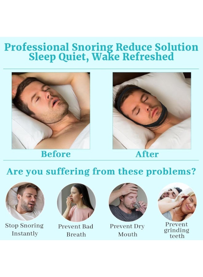 NANAO Anti Snoring Chin Strap for Sleeping, 2 Pack Adjustable Jaw Support Strap to Keep Mouth Closed, Soft Snoring for Men Women, Lightweight Reusable, Snoring Dry Mouth, Comfort Fit Nighttime Sleeping Aid - Image 3
