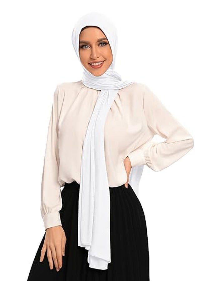 Women's Jersey Hijab Scarves Fashion Long Plain Muslim Head Scarf Wrap Shawls - Image 1