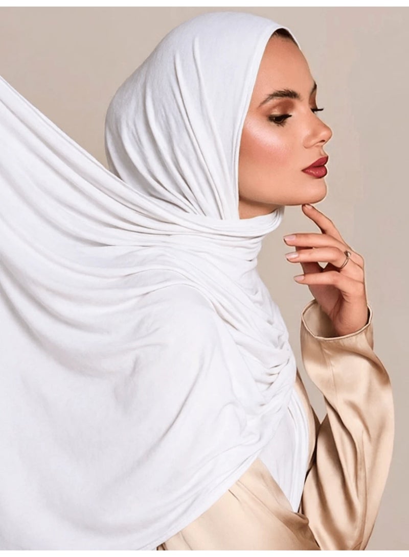 Women's Jersey Hijab Scarves Fashion Long Plain Muslim Head Scarf Wrap Shawls - Image 1