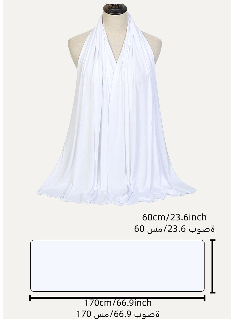 Women's Jersey Hijab Scarves Fashion Long Plain Muslim Head Scarf Wrap Shawls - Image 2