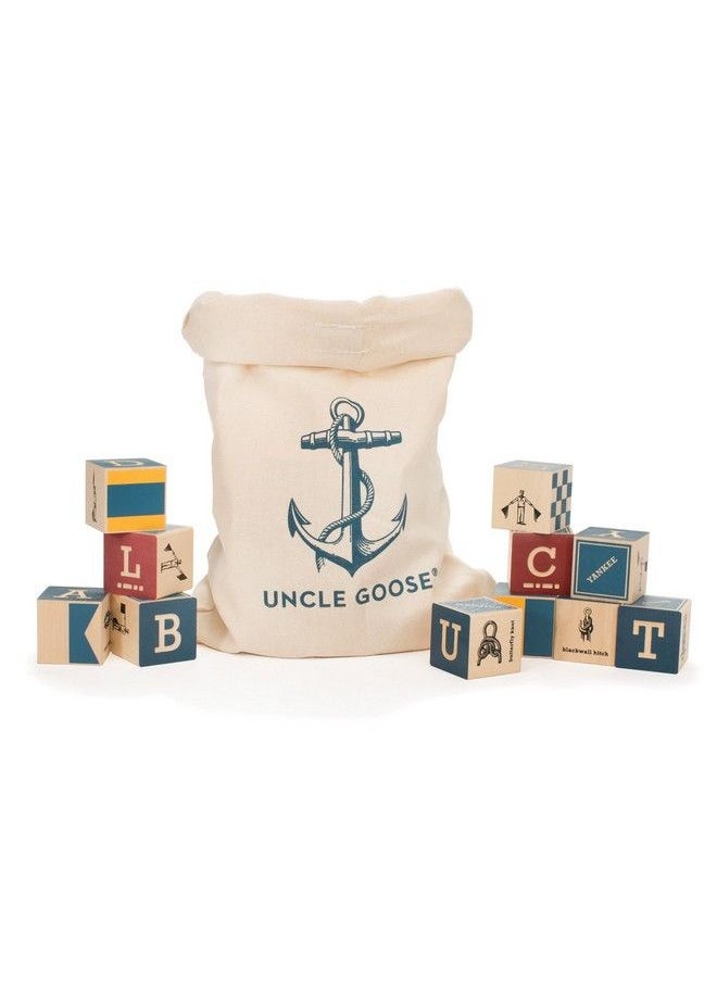 UNCLE GOOSE Nautical Blocks With Canvas Bag Made In The Usa  - Image 1