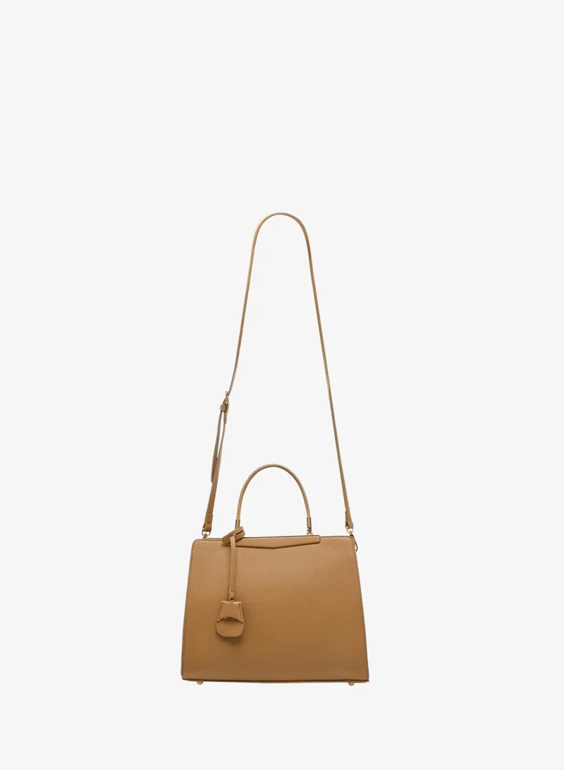 Flora Bella By Shoexpress BEIGE Solid Tote Bag with Detachable Strap for Women | Best Price UAE