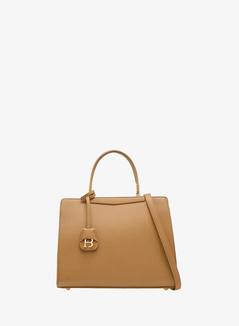 Solid Tote Bag with Detachable Strap