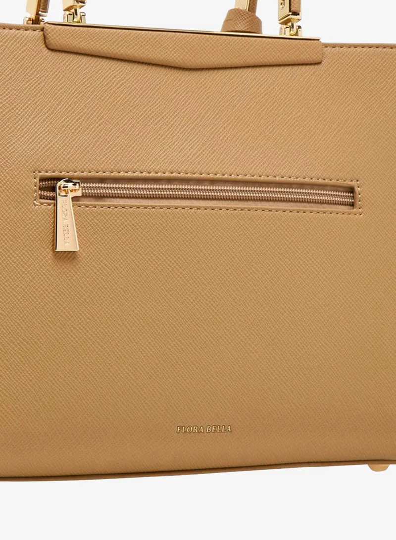 Flora Bella By Shoexpress BEIGE Solid Tote Bag with Detachable Strap for Women | Best Price UAE