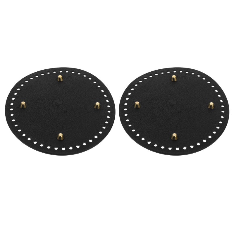 2pcs Pu Leather Bag Bottom For Diy Crochet Purse Making Supplies Handbag Bottom Pad With Holes Nails For Tote, Shoulder Backpack Pet Bag - Image 3