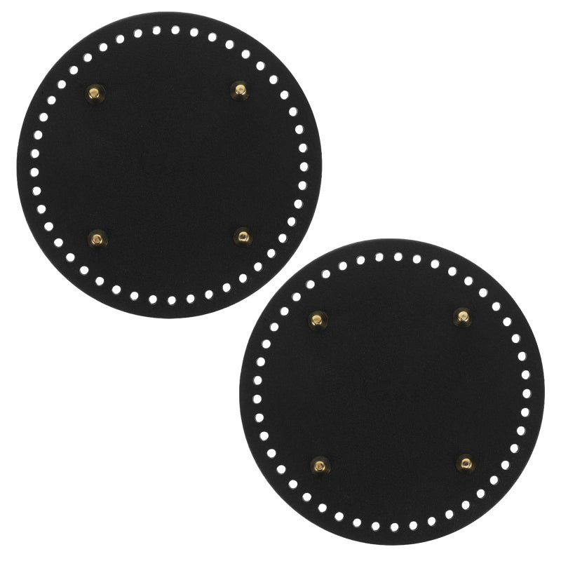 2pcs Pu Leather Bag Bottom For Diy Crochet Purse Making Supplies Handbag Bottom Pad With Holes Nails For Tote, Shoulder Backpack Pet Bag - Image 1