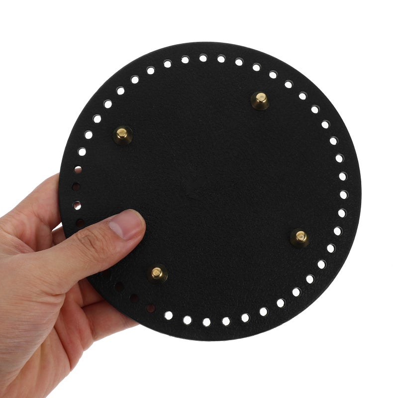 2pcs Pu Leather Bag Bottom For Diy Crochet Purse Making Supplies Handbag Bottom Pad With Holes Nails For Tote, Shoulder Backpack Pet Bag - Image 2