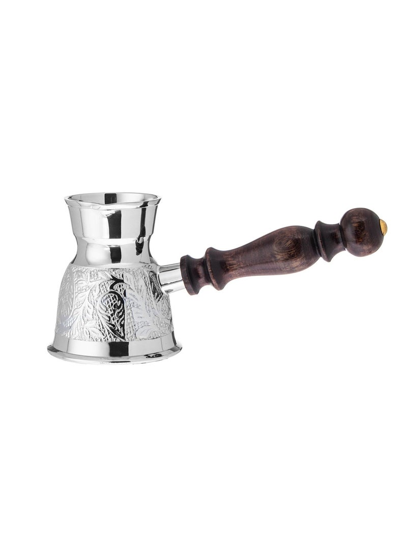 Dania Turkish Coffee Pot 200ml Single Cup Hand-Engraved Design Wooden Handle 8.5cm Premium Quality for Daily Use Gift and Home Brewing - Image 2