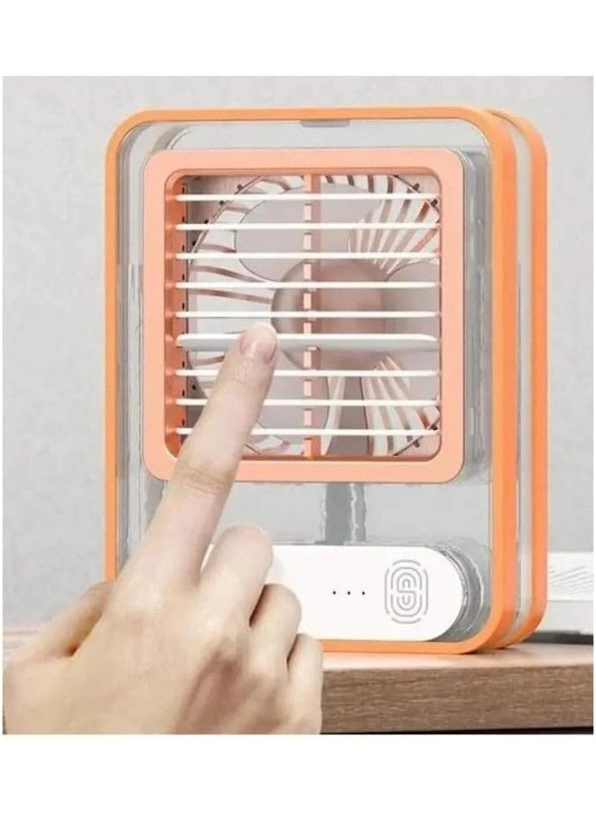 دينكس مروحة تكييف هواء صغيرة شفافة من دينكس DX2533، مبرد هواء شخصي قابل لإعادة الشحن عبر USB مع وظيفة الترطيب ورذاذ الماء، إضاءة ليلية LED، 3 سرعات، خزان ماء بسعة 700 مل، مروحة مكتب محمولة. - Image 3