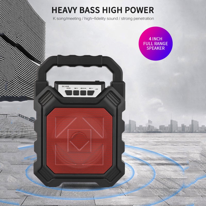 Portable BT Karaoke Machine Rechargeable Cordless Outdoor Speaker Battery Powered with Microphone Mini Loudspeaker & Microphone System for Home Outdoor Gym Party Singing Dancing Camping - Image 5