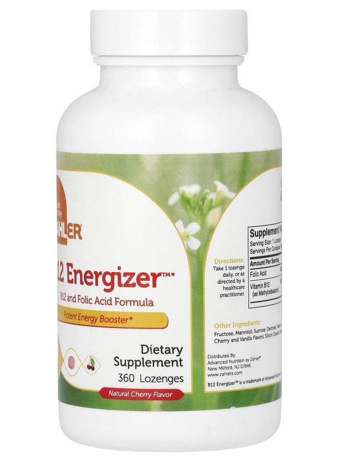 Zahler B12 Energizer B12 and Folic Formula Natural Cherry 360 Lozenges - Image 2
