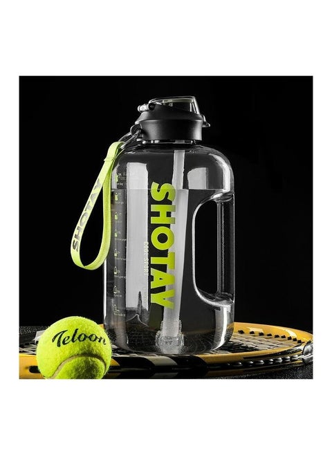 Healthy plastic water bottle 1500 ml, with removable straw used for travel,gym, fitness, outdoor sports, home, school, gym, yoga & office-black