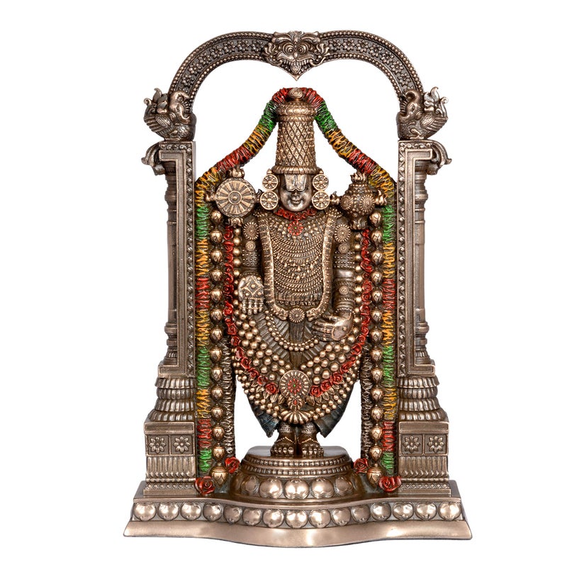 Aone India Polyresin Tirupati Balaji Sri Venkateswara Idol, Medium, Multicolour, 1 Piece - Image 5