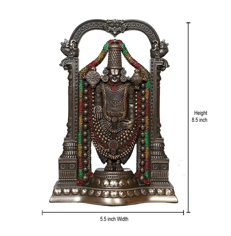 Aone India Polyresin Tirupati Balaji Sri Venkateswara Idol, Medium, Multicolour, 1 Piece - Image 4