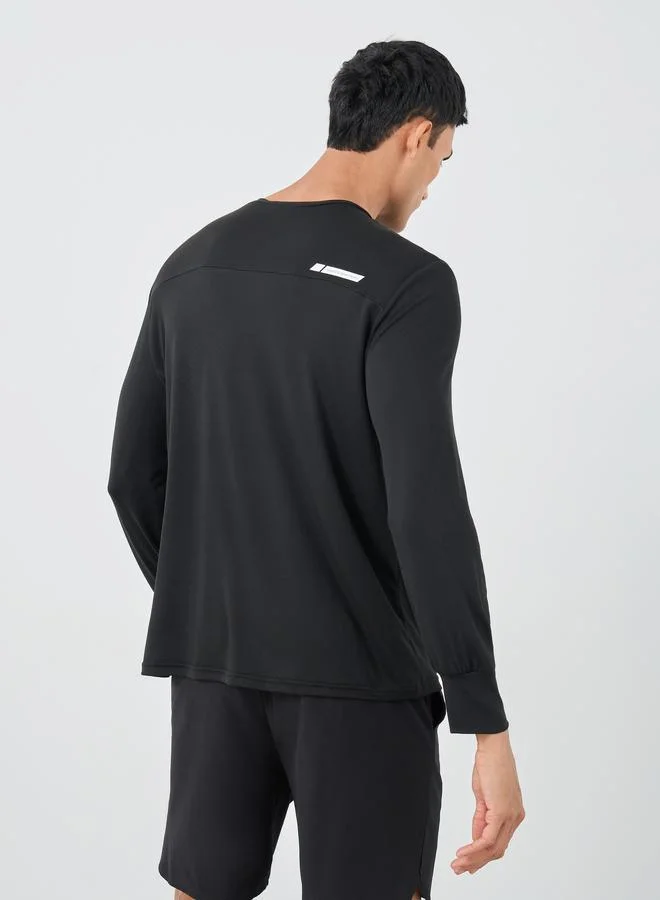 Styli Styli Minimal Print Long Sleeves Regular Fit T-Shirt