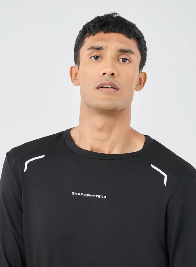 Styli Styli Minimal Print Long Sleeves Regular Fit T-Shirt