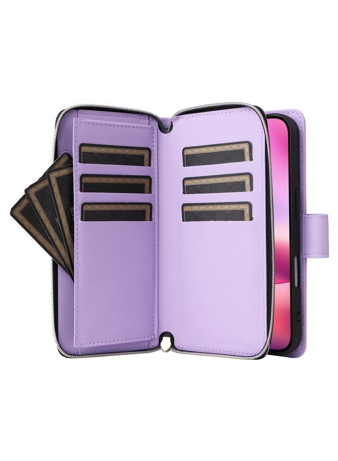 S-TOP Case For iPhone 16 Plus Nine-card Slots Zipper Wallet Bag Leather Phone Case - Image 5