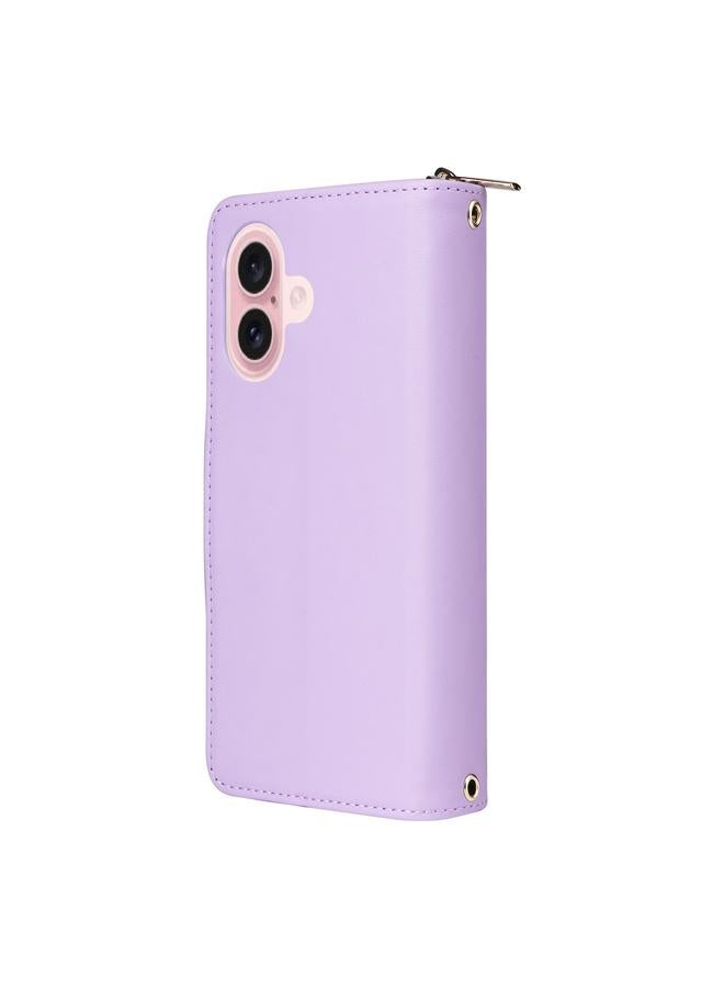 S-TOP Case For iPhone 16 Plus Nine-card Slots Zipper Wallet Bag Leather Phone Case - Image 3