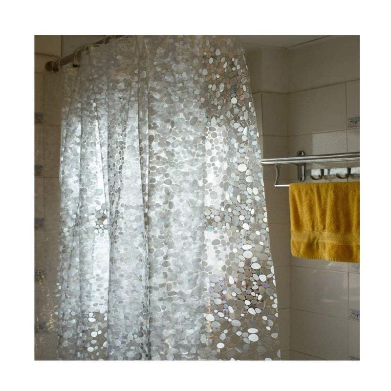 SHAVIN PVC Transparent Bathroom Shower Curtains -Pack of 2 (54 x 84 Inches, Transparent) - Image 4