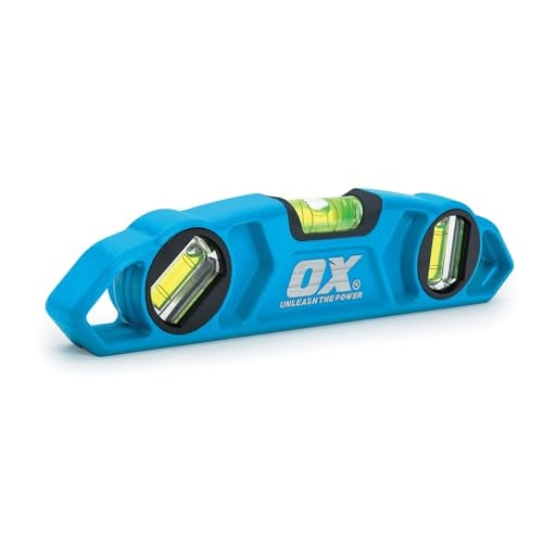 OX Tools Pro 9 inch Magnetic Torpedo Levels - Adjustable 3-Vial 230mm Die Cast Aluminum Body Level V-Groove Base - Milled Surface Rare Earth Magnet Body Pipe Level Craftsman Tools OX-P027625 - Image 1