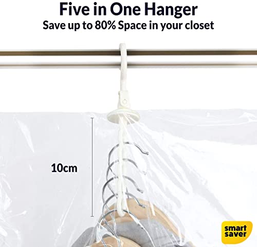 Smart Saver Plastic 2 Hanging Jumbo Vacuum Storage Compression Space Saver Sealer Bags For Clothes Coat Dress Suit Jacket Sweater Winter Coat Airtight Bag with Hand Pump, Transparent - Image 5