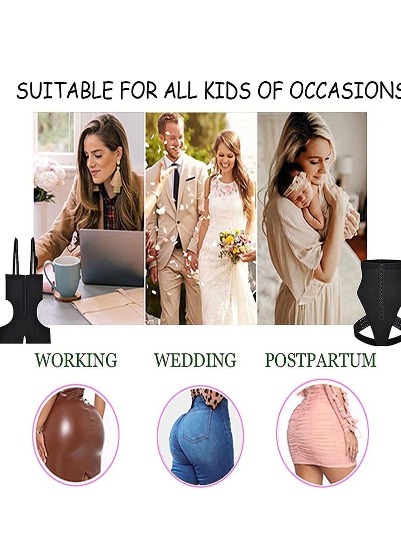 SYOSI Women's Abdominal Shapewear High-waisted Buttocks Lifting Abdominal Corset Corset One-piece Shapewear Abdominal Trainer (Black Large) - Image 4